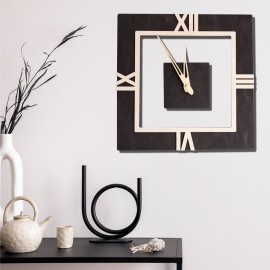 Square wooden wall clock